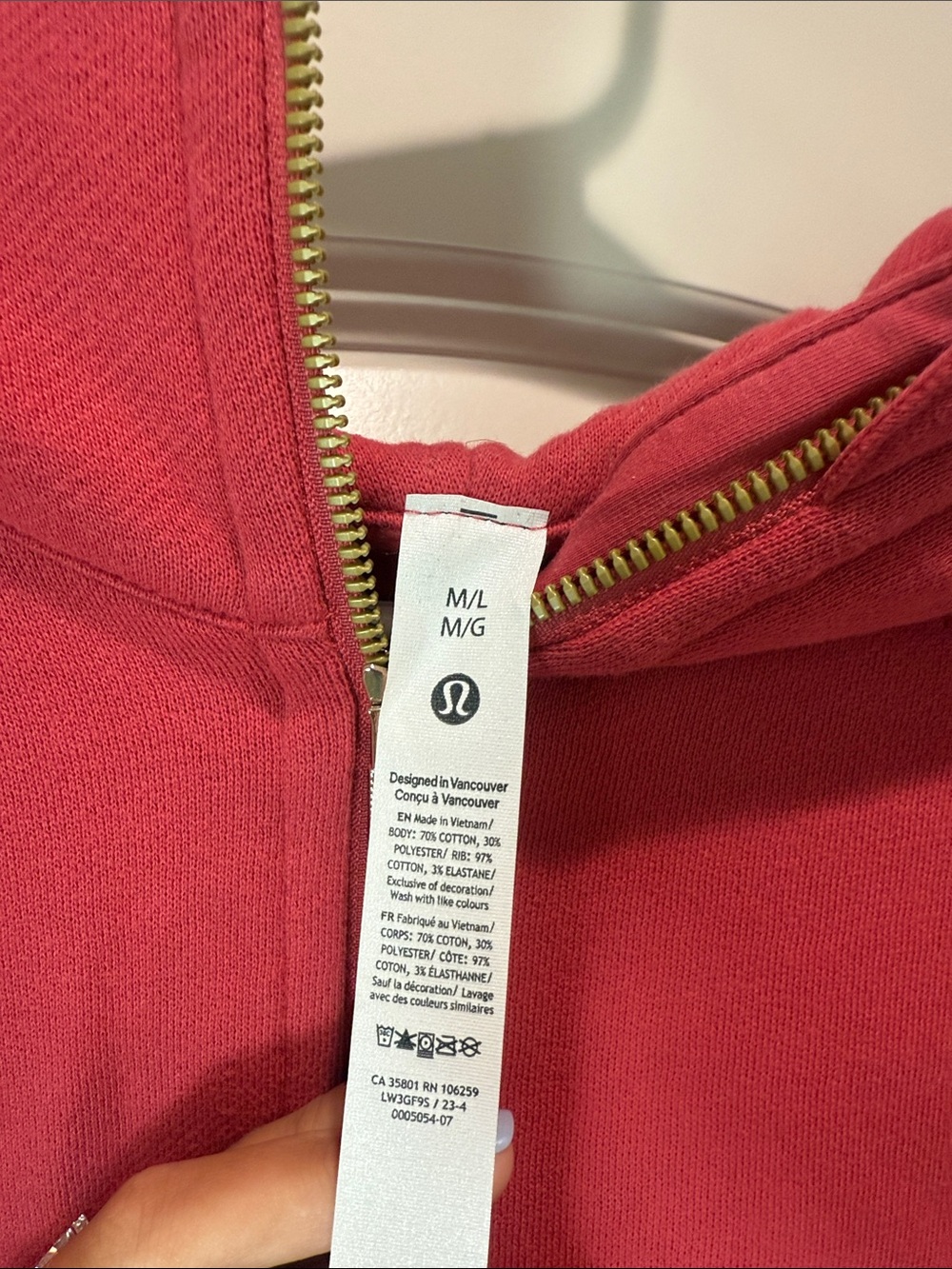Women's Pink Half-Zip Hoodie - Picture 2 of 2